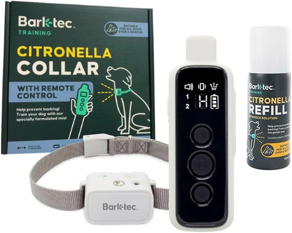 Barktec Advanced Citronella Spray Collar with Remote: Customisable & Long-Range Dog Training Solution